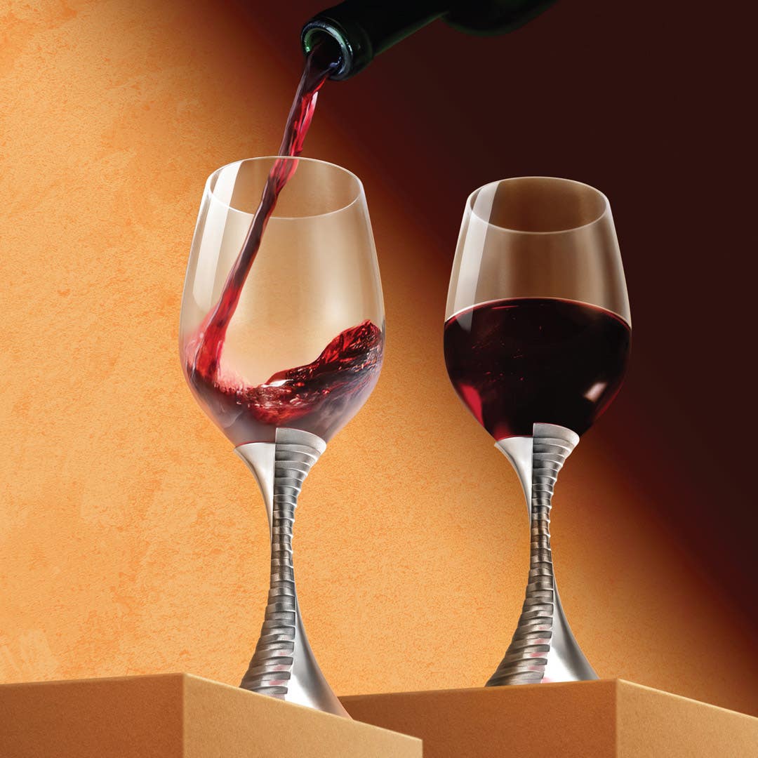 Red Wine Glass Pair — Weave Collection, bilde 2