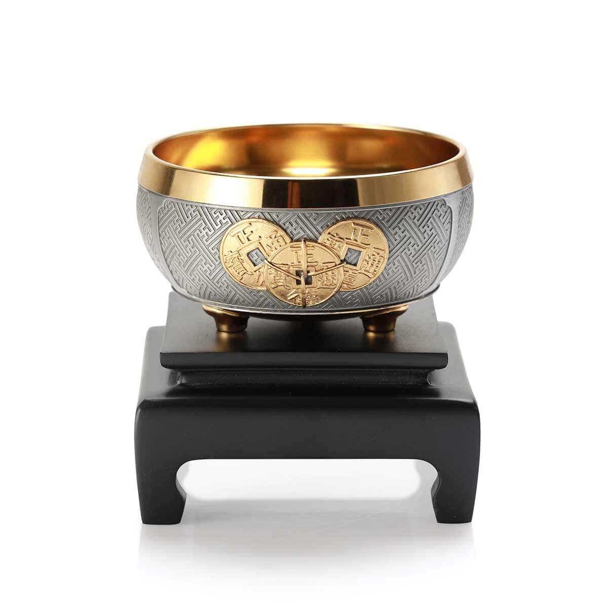 Gilt Lucky Coin Wealth Bowl