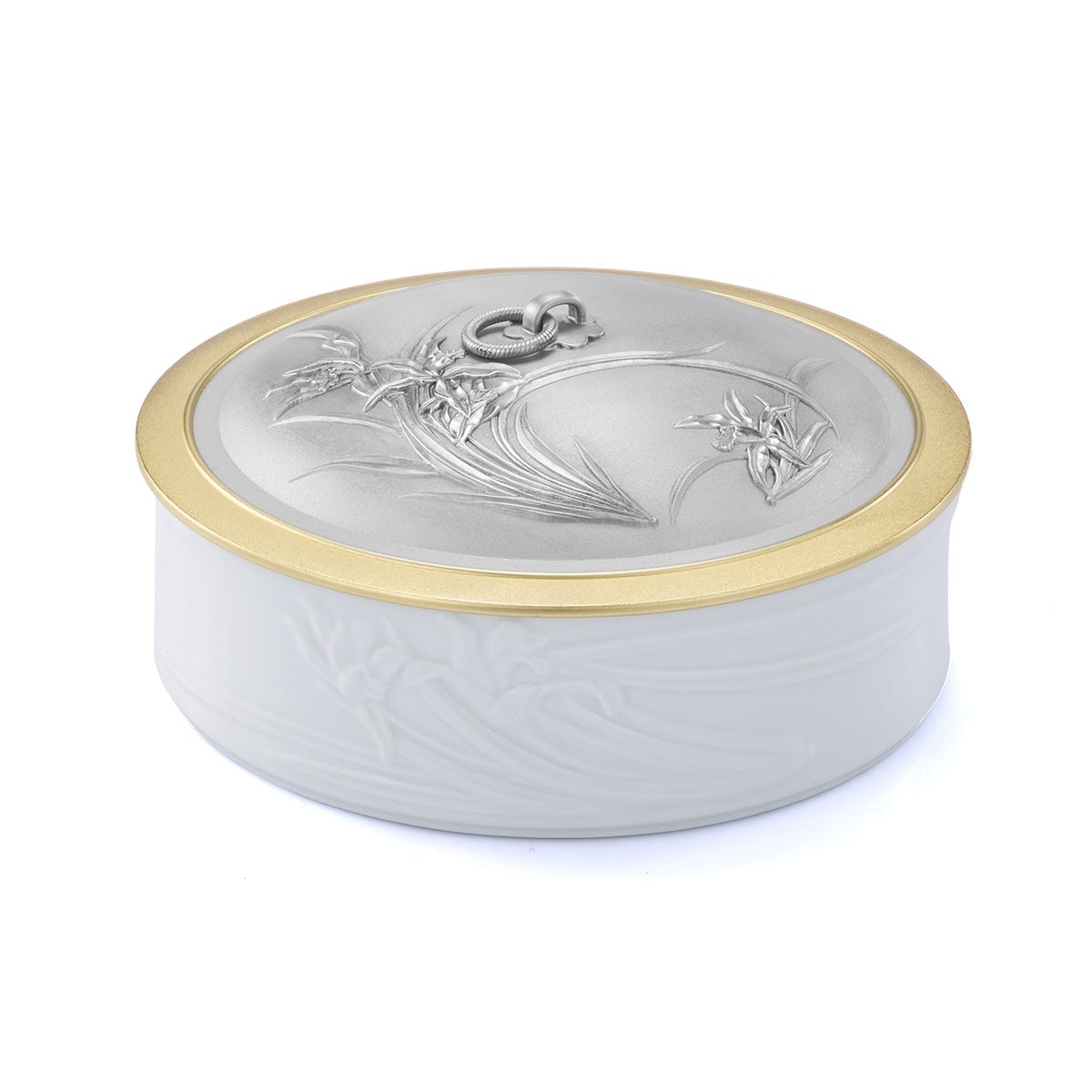 Orchid Lidded Serving Dish