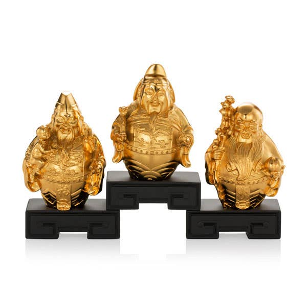 Celestial Blessings Gilt Fu Lu Shou Figurine Set SM