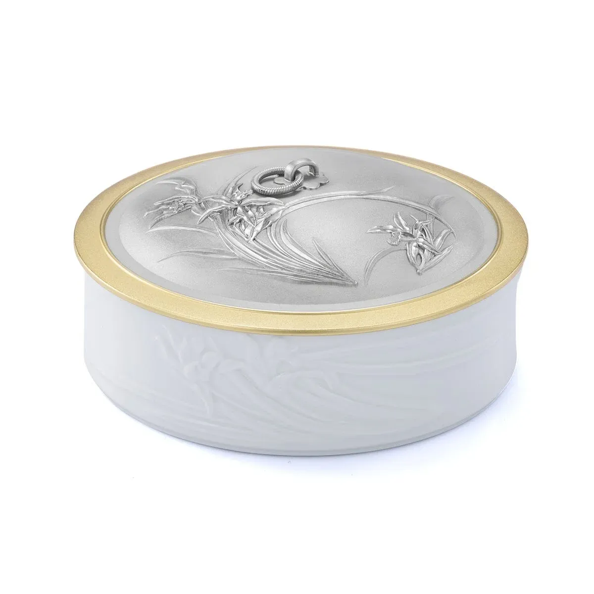 Orchid Lidded Serving Dish